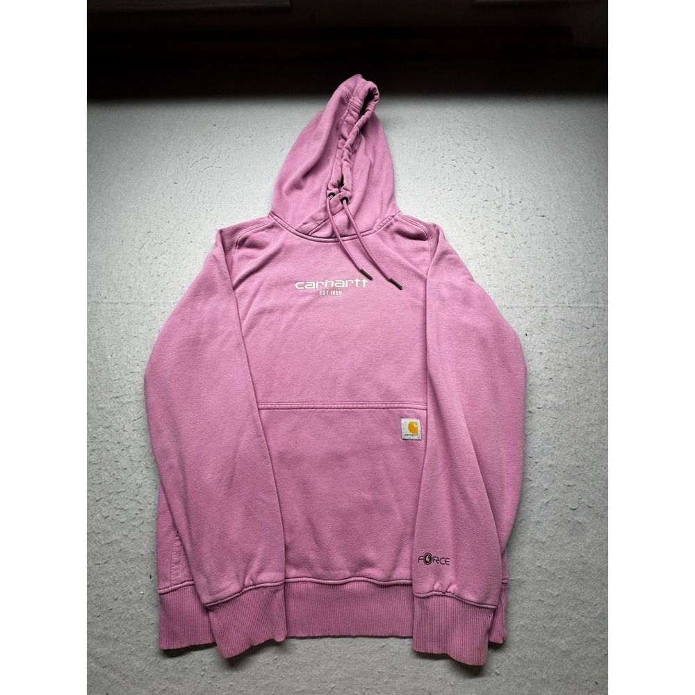 Carhartt Hoodie Womens S Pink Force TS5569-W Relaxed Fit Graphic Sweatshirt